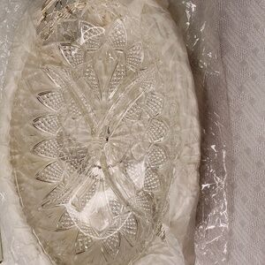 Oneida  Oval Relish Basket Glass Liner Vintage NIB